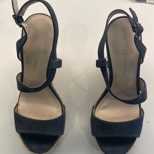 Wedge sandals size 6 blue,